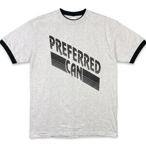 Vintage 90s Preferred Can Ringer Gray T-Shirt Men's XL LAT Sportswear Utility